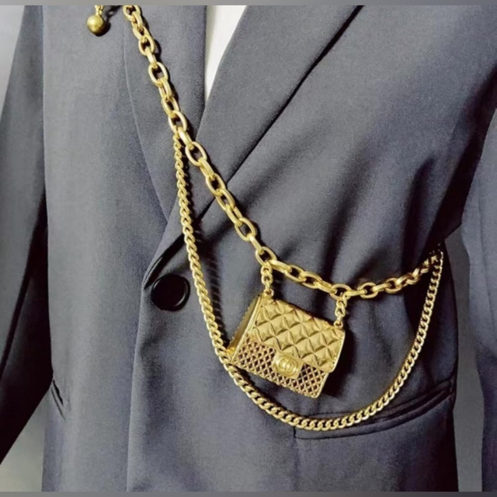 High Fashion Metal Chain Adjustable Body Chain Belt Bag